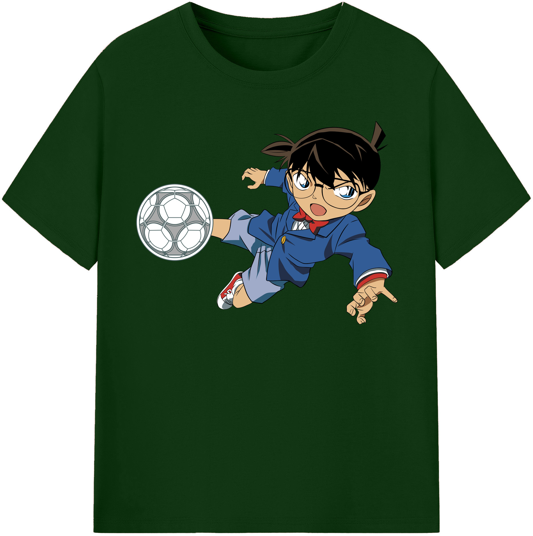 （画像用） 名探偵コナン 江戸川 コナン Detective Conan Conan Edogawa 綿100％半袖Tシャツ（フロントプリント）